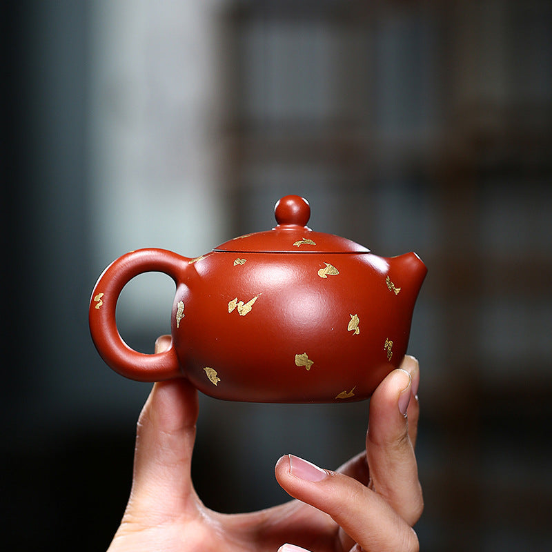 "Sparkle" purple clay teapot